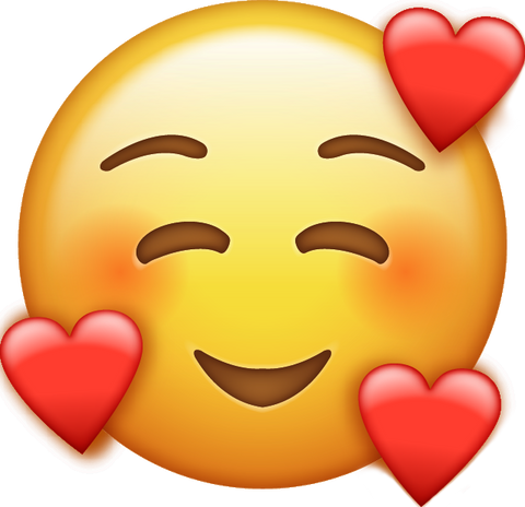 Download Smile Emoji With Hearts [Iphone IOS Emoji PNG]