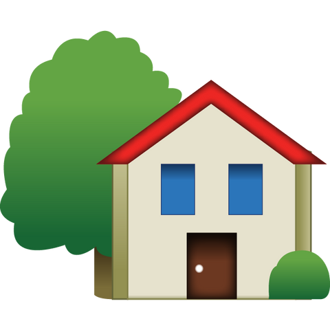 download house emoji with tree Icon