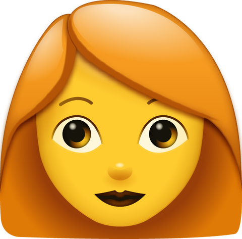 Download Red Hair Woman Emoji [Iphone IOS Emoji PNG]