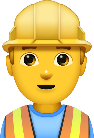 Download Man Construction Worker [Iphone IOS Emoji PNG]