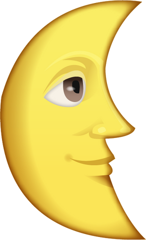 Download Last Quarter Moon With Face Emoji PNG