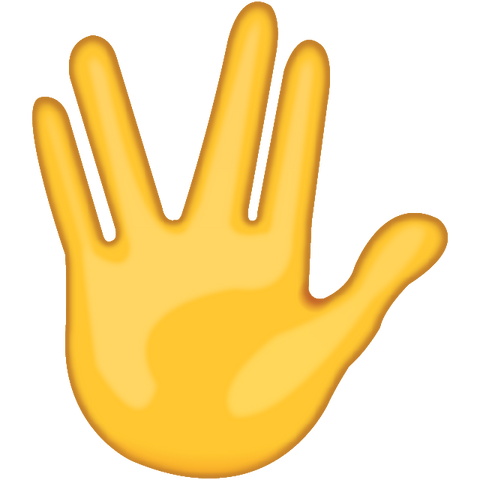 download part between middle and ring fingers emoji icon