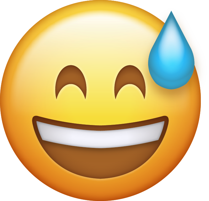 Sweat With Smile Emoji [Free Download IOS Emojis]
