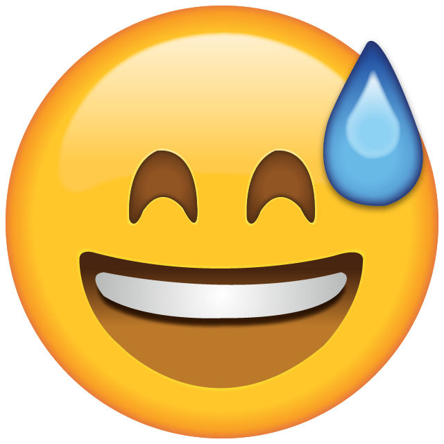 Smiling with Sweat Emoji