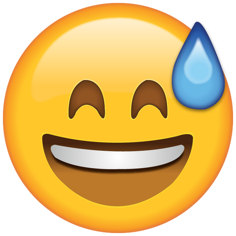 download smiling with sweat emoji Icon