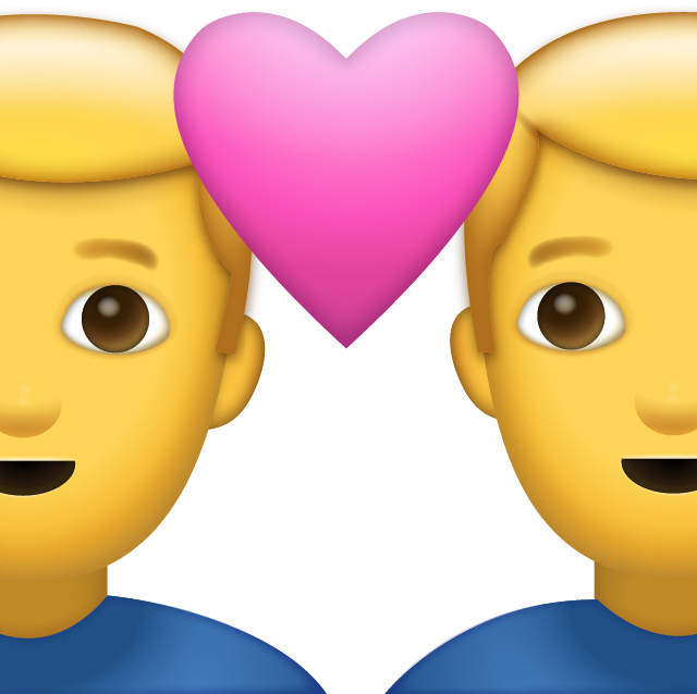 Two Men With Heart Emoji [Free Download iPhone Emoji]