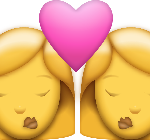 Two Women Kiss Emoji [Free Download iPhone Emojis]