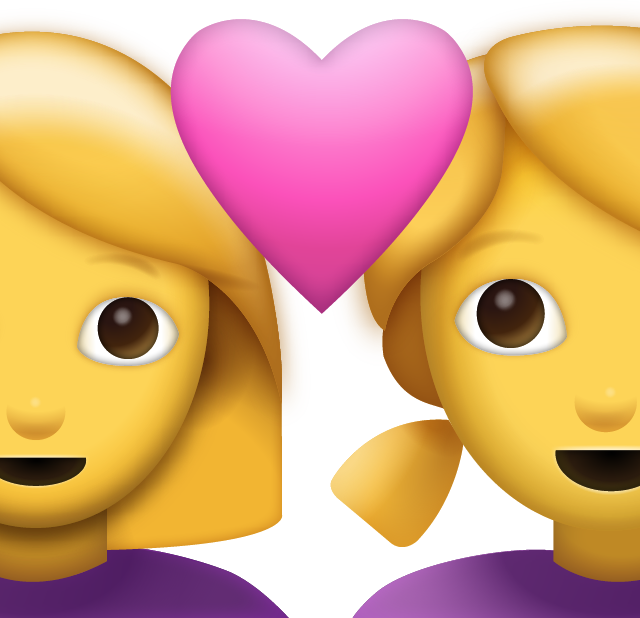 Two Women With Heart Emoji [Free Download iPhone Emojis]