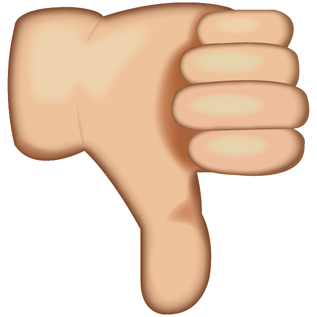White Thumbs Down Sign Emoji