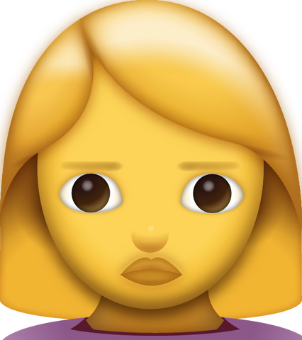 Woman Frowning Emoji [Download iPhone Emoji]